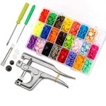 Snap Button Set, Queta 360 Buttons Snaps with Pliers, Fasteners Snap Button Popper Studs Snap Sewing Tools (24 Colors, Plier for T3, T5, T8)