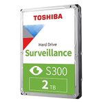 Toshiba 2TB S300 Surveillance HDD - 3.5' SATA Internal Hard Drive Supports up to 64 HD cameras at a 180TB/Year workload (HDWT720UZSVA)