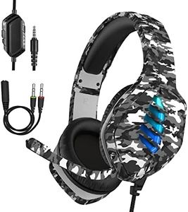 targeal Gaming Headset with Microphone - for PC, PS4, PS5, Switch, Xbox One, Xbox Series X|S - 3.5mm Jack Gamer Headphone with Noise Canceling Mic (J1-CAMO)