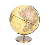 Exerz 30cm World Globe Antique Globe Metal Arc and Base Bronzed colour – Large rotating globe - Educational/Geographic/Modern Desktop Decoration - for School, Home, and Office