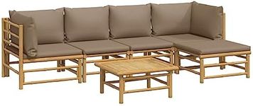 vidaXL 6 Piece Bamboo Patio Furnitu