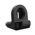 MoKo Charger Stand Compatible with Samsung Galaxy Watch 4, 4 Classic/3 41mm,45mm/Active,Active 2 40mm 44mm, Silicone Charging Stand Non-Slip Base Charger Dock Station Holder Bracket - Black