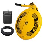 Disklok Gold Security Edition Combo Pack Car Steering Wheel Full Cover Anti-Angle Grinder Anti-Theft Lock Police Approved Inc. Cover & Large RFID Pouch (Yellow, Medium 39cm - 44cm)