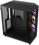 NZXT H6 Flow RGB Mid-Tower Airflow Case with 3 RGB Fans, Panoramic Glass Panels, Cable Management - Black