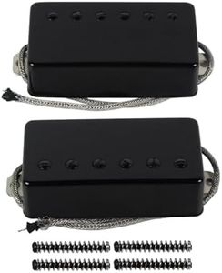 FLEOR Alnico5 Guitar Humbucker Pickup Set Bridge & Neck Pickups Compatible with LP style Guitar Part, Black