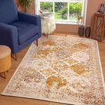 JV Home Vintage Collection Distressed | Bohemian Chic Area Rug for Living Room 6'7" x 9'2" (7 x 9) Beige/Brown/Cream