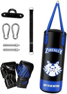 ZTTENLLY Kids Punching Bag - PU Leather & Adjustable Height Strap - Boxing Bag Set for 3-8 Years Kids Great for Boxing, MMA, Kickboxing （Unfilled）