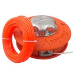 Zeqeey Grass Trimmer Replacement Spool Head M10 x 1.25 Left-hand Thread with 15m 2.4mm Strimmer String Wire for Brush Cutter Universal Mowing Head, Color Orange