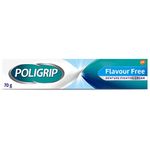 Poligrip Denture Adhesive, Fixative Cream to Secure Dentures, False Teeth & Partials, Flavour Free, 70 g, Pack of 6