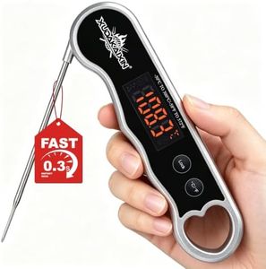 0.3s Fast Read Meat Thermometer – USB-C Rechargeable, Silvery