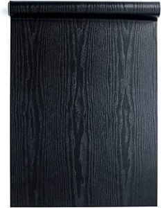 JLHOUSE 30020 Black Wood Grain Contact Paper Peel and Stick Wallpaper Self Adhesive Vinyl Film Wallpaper for Kitchen Countertop