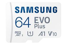 SAMSUNG EVO Plus w/SD Adaptor 64GB Micro SDXC, Up-to 130MB/s, Expanded Storage for Gaming Devices, Android Tablets and Smart Phones, Memory Card, MB-MC64KA/AM, 2021