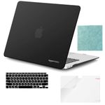 Amazon Basics MacBook Air M1 Hard-Shell Case & Keyboard Cover for 2018-2021 Release | Compatible with MacBook Air 13 inch (A2337, A1932, A2179) with Touch ID Retina Display (Black)