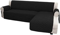 Easy-Going Sectional Couch Covers for Dogs L Shape Sofa Cover Reversible Sofa Slipcover Chaise Lounge Cover Furniture Protector Cover for Pets Dog (Large,Black/Black)