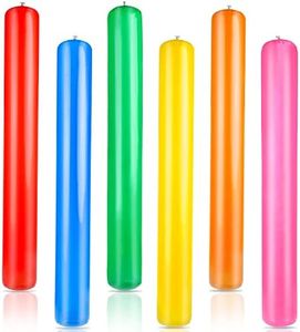 KIMOBER 6PCS Inflatable Pool Sticks,Colorful 41.3 Inch Giant Blow Up Swimming Noodles Water Float for Beaches Lake Party Decor, Multicolor