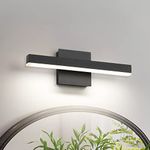 Joossnwell LED Bathroom Vanity Lighting Fixture Modern Bath Light Bar 15.75inch Black Wall Sconce 12W 4000K