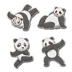 Yey Fridge Magnets Refrigerator Stylish Set Cute Panda Design for Home, Kitchen and Office Decoration (Multicolour, 3x2 inches) Set of 4 Designs