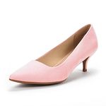 DREAM PAIRS Women's Moda Pink Suede Low Heel D'Orsay Pointed Toe Pump Shoes Size 11 M US