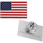 American Flag Pin United States Patriotic USA Flag Lapel Pin - Solid Metal, Brass, no gemstone