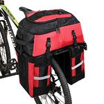 Wildken 70L Bicycle Bag 3 in 1 Bicycle Rear Carrier Bag Trunk Bag Saddle Bag Bicycle Luggage Carrier Backpack Shoulder Bag Back Seat Bag Multifunction