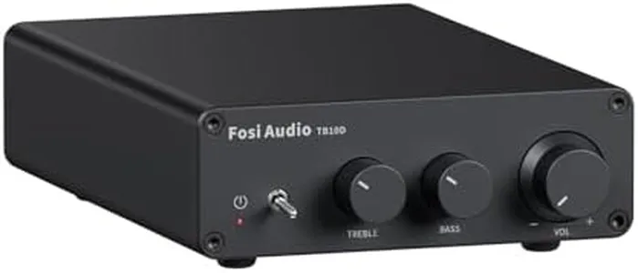 Fosi Audio TB10D 2 Channel Stereo Amplifier, Class D Mini Power Integrated Amplifiers 600W for Passive Speakers/Bass Shaker, Home Audio Component Desktop Amp Receiver TPA3255 with Bass Treble Control