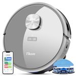 Tikom L9000 Robot Vacuums and Mop Combo, LiDAR Navigation, 4000Pa Robotic Vacuum Cleaner, Up to 150Mins, Smart Mapping, 14 No-go Zones, Good for Pet Hair, Carpet, Hard Floor, Grey