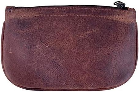 Leather Full Size Tobacco Pouch with Zipper Holds 2 oz Pipe Tobacco (Brown)