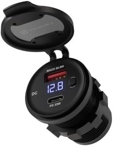 Portronics Spark 51W Multi-Vehicle Phone Charger, 33W Type-C Power Delivery, 18W USB Fast Charging, Type-C & USB Dual Output, for Motorcycles & Scooters