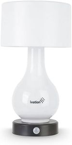 Ivation 6-LED Battery Operated Motion Sensing Table Lamp - Multi Zone Light: Body Only, Shade Only, or Both Body & Shade - can Also Light Continuously White