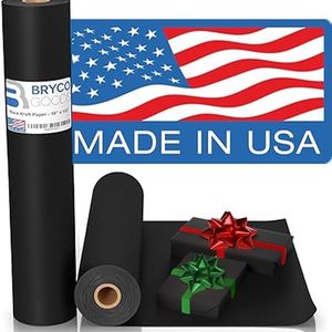 Black Kraft Arts and Crafts Paper Roll - 18 inches by 100 Feet (1200 Inch) - Ideal for Paints, Wall Art, Easel Paper, Fadeless Bulletin Board Paper, Gift Wrapping Paper and Kids Crafts - Made in USA