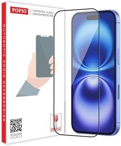 POPIO Military-Grade Gorilla Tempered Glass Compatible For iPhone 15 / iPhone 16 (Black) Edge To Edge Coverage With Easy Installation Kit for Smartphone