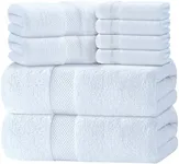 Luxury White Bath Towel Set of 8 Pi
