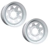 eCustomrim 2-Pack Trailer Rim Wheel 15X6 6-5.5 White Spoke 2830 Lb. 4.27 Center Bore