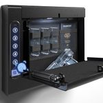 XDeer Biometric Wall Safe with Gas Strut for Quick Access, Hidden Storage for Full-Size, LED Light, Silent Mode, and Backlit Digital Keypad S008QG