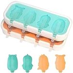 FYY Mini Popsicle Molds [2 Pack], 8 Cavities Homemade Popsicle Molds for Kids, Silicone Popsicle Maker with Sticks, Easy Release & Clean Baby Popsicle Molds, Reusable Cartoon Ice Pop Molds