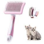 Vinabo Cat Dog Comb Brush, Cat Brush Grooming Comb, Self Cleaning Slicker Brushes, Pet Grooming Tool with Cleaning Button for Dog Shedding Tools