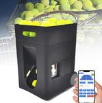 Tennis Ball Machine - Automatic Tennis Ball Launcher for Training and Practice, Pre-Programmed and Custom Drills, Remote & APP Control, Powered by Battery, Complete Training Mode