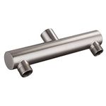 AZOS Double Outlet Manifold Dual Brass Shower-Head for Twin Sprayer Showering System Two Shower Adapter Can Hold 2 showerheads of 5" Brushed Nickel,Double Enjoyment