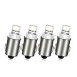 Ruiandsion BA7S Instrument LED Light F3 1 LED 12V DC White Car Mini Bulbs Lamps Led Car Instrument Light Warning lamp,Negative Earth (Pack of 4)