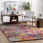 NuLOOM Kindra Bohemian Circles Shag Area Rug, 4' x 6', Multi