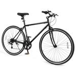 Goplus Mountain Bike, 26" Cycling Bicycle w/ 6-Speed Drivetrain, Front and Rear Dual Brakes, Adjustable Seat, All-Terrain Tires, Outdoor MTB City Bike for Men Women Teens Adults (Black)