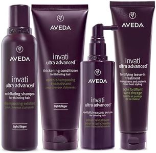 Aveda Invati Ultra Advanced Light 4-Step System | Exfoliating Shampoo, Thickening Conditioner, Revitalizing Scalp Serum, Fortifying Leave-In Hair Treatment | Reduces Hair Loss by 77%*