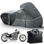 LI LIBZAKI Motorcycle Cover 600D Heavy Duty All Season Universal Weather Waterproof Outdoor Protection 96" XXL Vehicle Cover Gray