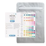 SULIVES 100-Pack Water Test Strips - Water Testing Kits for Drinking Water - pH, Hardness, Chlorine, Lead, Iron, Copper, Nitrate, etc - Home Water Test Kit (100)