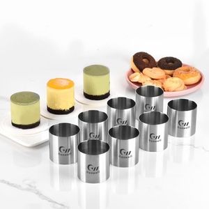 Guowall 8pcs Seamless Cake Rings for Baking Stainless Steel Mousse Mold Round Food Mould Pastry Cookie Cutter - 2 inch