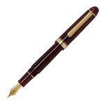 PLATINUM Japanese Fountain Pen #3776 Century Gold Trim Bourgogne M/Red/0.34-0.44 mm/Handmade/14K Gold Nib with Gift Box/Fountain Pen