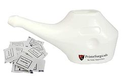 PrimeSurgicals Durable Plastic Jal Neti Pot With Neti Salt Sachets(Pack Of 1), White