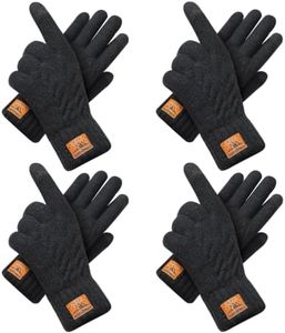 Winter Gloves for Men and Women,4 Pairs Warm Wool Knit Touchscreen Gloves