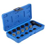 16 Pcs Spark Plug Thread Repair Tool Kit With the tap M16 x 1.25 x 70 mm Suitable for repairing spark plug threads 14mm * 1.25mm with Portable Case