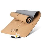 WELLAX Cork Yoga Mat - Non-Slip, Durable and Harmful Substances - Thick Cork Yoga Mat 72x24x0.2 Inches - Strap and Bag - Professional Yoga Pilates Fitness Mat